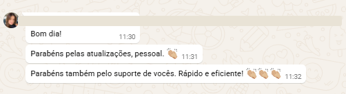 Depoimento de cliente do AfiliadosBot no WhatsApp