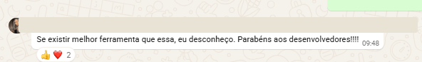 Depoimento de cliente do AfiliadosBot no WhatsApp